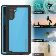 Load image into Gallery viewer, Galaxy Note 10 Waterproof Case, Punkcase Studstar Light Blue Thin Armor Cover (Color in image: teal)
