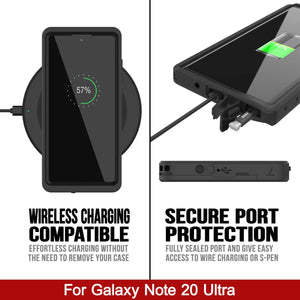 Galaxy Note 20 Case, Punkcase [Extreme Series] Armor Cover W/ Built In Screen Protector [Light Blue] (Color in image: Red)