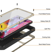 Load image into Gallery viewer, Galaxy Note 20  Case, PUNKcase Metallic Gold Shockproof  Slim Metal Armor Case [Gold] (Color in image: neon)
