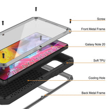 Load image into Gallery viewer, Galaxy Note 20  Case, PUNKcase Metallic Silver Shockproof  Slim Metal Armor Case [Silver] (Color in image: neon)
