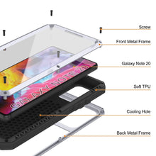 Load image into Gallery viewer, Galaxy Note 20  Case, PUNKcase Metallic White Shockproof  Slim Metal Armor Case [White] (Color in image: neon)
