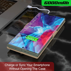 Galaxy Note 20 Ultra 6000mAH Battery Charger PunkJuice 2.0 Slim Case [Gold] 