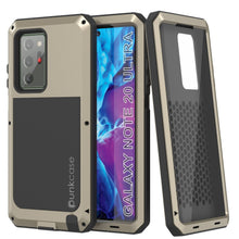 Charger l&#39;image dans la galerie, Galaxy Note 20 Ultra  Case, PUNKcase Metallic Gold Shockproof  Slim Metal Armor Case [Gold] (Color in image: gold)

