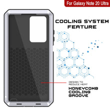 Charger l&#39;image dans la galerie, Galaxy Note 20 Ultra  Case, PUNKcase Metallic White Shockproof  Slim Metal Armor Case [White] (Color in image: black)

