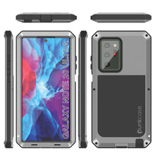 Charger l&#39;image dans la galerie, Galaxy Note 20 Ultra  Case, PUNKcase Metallic Silver Shockproof  Slim Metal Armor Case [Silver] (Color in image: white)
