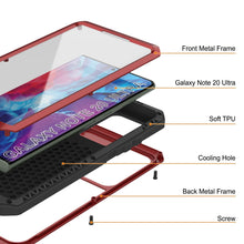 Charger l&#39;image dans la galerie, Galaxy Note 20 Ultra  Case, PUNKcase Metallic Red Shockproof  Slim Metal Armor Case [Red] (Color in image: white)
