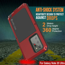 Charger l&#39;image dans la galerie, Galaxy Note 20 Ultra  Case, PUNKcase Metallic Red Shockproof  Slim Metal Armor Case [Red] (Color in image: silver)
