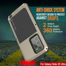 Charger l&#39;image dans la galerie, Galaxy Note 20 Ultra  Case, PUNKcase Metallic Gold Shockproof  Slim Metal Armor Case [Gold] (Color in image: silver)
