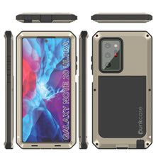 Charger l&#39;image dans la galerie, Galaxy Note 20 Ultra  Case, PUNKcase Metallic Gold Shockproof  Slim Metal Armor Case [Gold] (Color in image: white)
