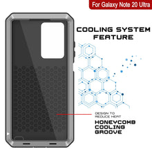 Charger l&#39;image dans la galerie, Galaxy Note 20 Ultra  Case, PUNKcase Metallic Silver Shockproof  Slim Metal Armor Case [Silver] (Color in image: black)
