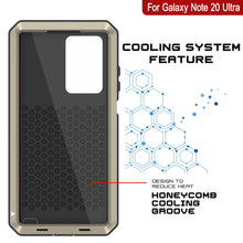 Charger l&#39;image dans la galerie, Galaxy Note 20 Ultra  Case, PUNKcase Metallic Gold Shockproof  Slim Metal Armor Case [Gold] (Color in image: black)
