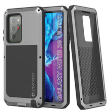 Charger l&#39;image dans la galerie, Galaxy Note 20 Ultra  Case, PUNKcase Metallic Silver Shockproof  Slim Metal Armor Case [Silver] (Color in image: silver)
