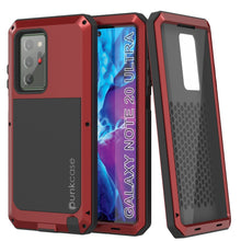 Charger l&#39;image dans la galerie, Galaxy Note 20 Ultra  Case, PUNKcase Metallic Red Shockproof  Slim Metal Armor Case [Red] (Color in image: red)
