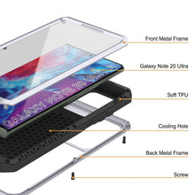 Charger l&#39;image dans la galerie, Galaxy Note 20 Ultra  Case, PUNKcase Metallic White Shockproof  Slim Metal Armor Case [White] (Color in image: neon)
