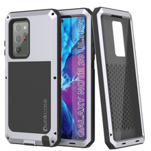 Charger l&#39;image dans la galerie, Galaxy Note 20 Ultra  Case, PUNKcase Metallic White Shockproof  Slim Metal Armor Case [White] (Color in image: white)
