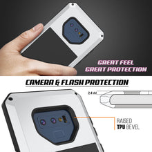 Charger l&#39;image dans la galerie, Galaxy Note 9  Case, PUNKcase Metallic White Shockproof  Slim Metal Armor Case [White] (Color in image: silver)
