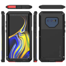 Charger l&#39;image dans la galerie, Galaxy Note 9 Case, PUNKcase Metallic Black Shockproof  Slim Metal Armor Case [Black] 
