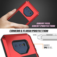 Charger l&#39;image dans la galerie, Galaxy Note 9  Case, PUNKcase Metallic Red Shockproof  Slim Metal Armor Case [Red] (Color in image: silver)
