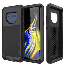 Charger l&#39;image dans la galerie, Galaxy Note 9 Case, PUNKcase Metallic Black Shockproof  Slim Metal Armor Case [Black] (Color in image: black)
