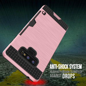 Galaxy Note 9 Case, PUNKcase [SLOT Series] Slim Fit  Samsung Note 9 [Rose Gold] (Color in image: Black)