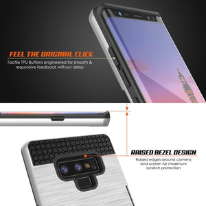 Galaxy Note 9 Case, PUNKcase [SLOT Series] Slim Fit  Samsung Note 9 [Silver] (Color in image: Black)