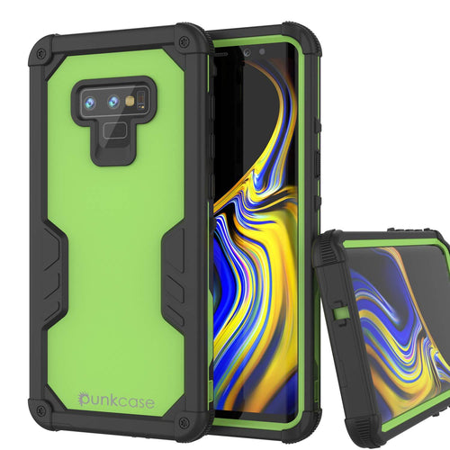 Punkcase Galaxy Note 9 Waterproof Case [Navy Seal Extreme Series] Armor Cover W/ Built In Screen Protector [Light Green] (Color in image: Light Green)