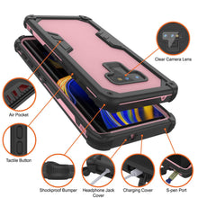 Load image into Gallery viewer, Punkcase Galaxy Note 9 Waterproof Case [Navy Seal Extreme Series] Armor Cover W/ Built In Screen Protector [Pink] (Color in image: Black)
