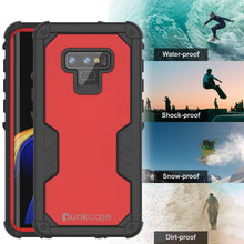 Load image into Gallery viewer, Punkcase Galaxy Note 9 Waterproof Case [Navy Seal Extreme Series] Armor Cover W/ Built In Screen Protector [Red] (Color in image: Pink)
