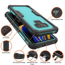 Load image into Gallery viewer, Punkcase Galaxy Note 9 Waterproof Case [Navy Seal Extreme Series] Armor Cover W/ Built In Screen Protector [Teal] (Color in image: Black)
