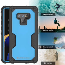 Load image into Gallery viewer, Punkcase Galaxy Note 9 Waterproof Case [Navy Seal Extreme Series] Armor Cover W/ Built In Screen Protector [Light Blue] (Color in image: White)

