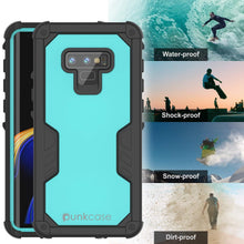 Load image into Gallery viewer, Punkcase Galaxy Note 9 Waterproof Case [Navy Seal Extreme Series] Armor Cover W/ Built In Screen Protector [Teal] (Color in image: Light Blue)
