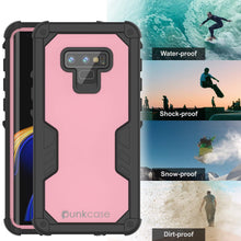 Load image into Gallery viewer, Punkcase Galaxy Note 9 Waterproof Case [Navy Seal Extreme Series] Armor Cover W/ Built In Screen Protector [Pink] (Color in image: Light Blue)
