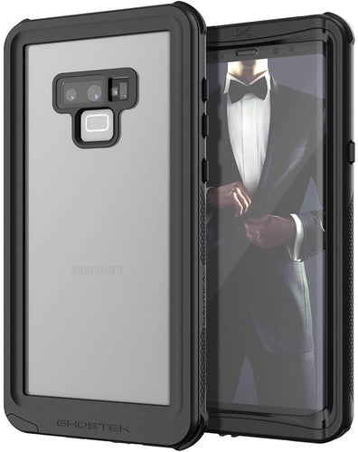 Galaxy Note 9, Ghostek Nautical Waterproof Case Full Body TPU Cover [Shockproof] | Black (Color in image: Black)
