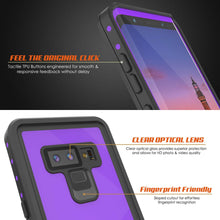 Charger l&#39;image dans la galerie, Galaxy Note 9 Waterproof Case PunkCase StudStar Purple Thin 6.6ft Underwater Shock/Snow Proof (Color in image: black)
