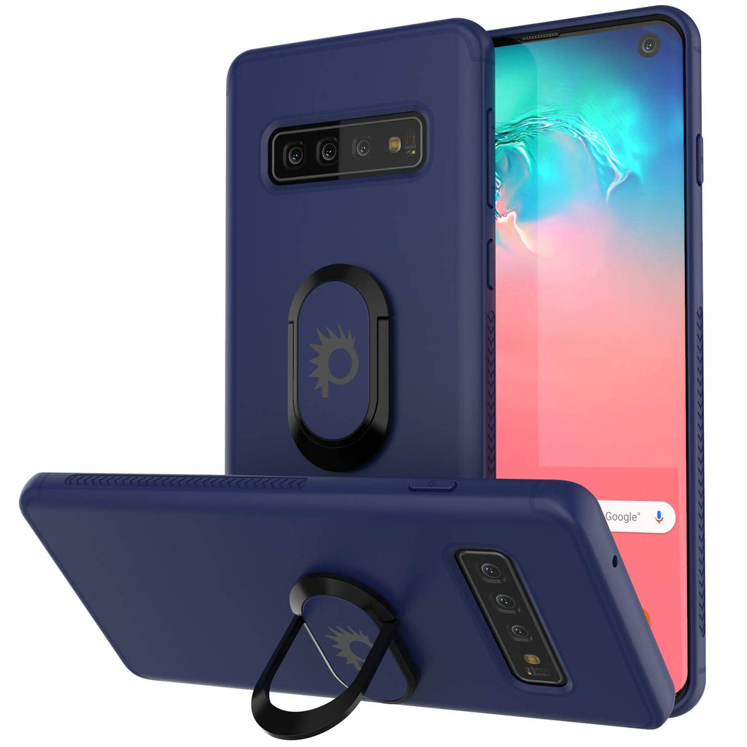 Galaxy S10 Case, Punkcase Magnetix Protective TPU Cover W/ Kickstand, Sceen Protector[Blue] (Color in image: blue)