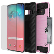 Charger l&#39;image dans la galerie, Galaxy S10 Case, PUNKcase [SLOT Series] [Slim Fit] Dual-Layer Armor Cover w/Integrated Anti-Shock System, Credit Card Slot [Pink] (Color in image: Black)
