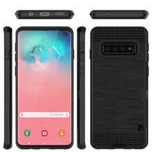 Charger l&#39;image dans la galerie, Galaxy S10 Case, PUNKcase [SLOT Series] [Slim Fit] Dual-Layer Armor Cover w/Integrated Anti-Shock System, Credit Card Slot [Black] (Color in image: Navy)
