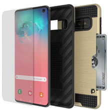 Charger l&#39;image dans la galerie, Galaxy S10 Case, PUNKcase [SLOT Series] [Slim Fit] Dual-Layer Armor Cover w/Integrated Anti-Shock System, Credit Card Slot [Gold] (Color in image: Pink)
