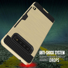 Charger l&#39;image dans la galerie, Galaxy S10 Case, PUNKcase [SLOT Series] [Slim Fit] Dual-Layer Armor Cover w/Integrated Anti-Shock System, Credit Card Slot [Gold] (Color in image: Grey)
