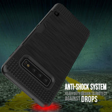 Charger l&#39;image dans la galerie, Galaxy S10 Case, PUNKcase [SLOT Series] [Slim Fit] Dual-Layer Armor Cover w/Integrated Anti-Shock System, Credit Card Slot [Black] (Color in image: Grey)
