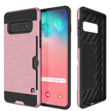 Charger l&#39;image dans la galerie, Galaxy S10 Case, PUNKcase [SLOT Series] [Slim Fit] Dual-Layer Armor Cover w/Integrated Anti-Shock System, Credit Card Slot [Rose Gold] (Color in image: Rose)
