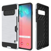 Charger l&#39;image dans la galerie, Galaxy S10 Case, PUNKcase [SLOT Series] [Slim Fit] Dual-Layer Armor Cover w/Integrated Anti-Shock System, Credit Card Slot [White] (Color in image: White)
