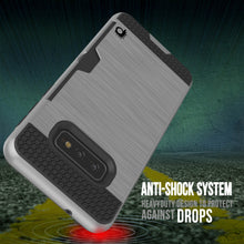 Charger l&#39;image dans la galerie, Galaxy S10e Case, PUNKcase [SLOT Series] [Slim Fit] Dual-Layer Armor Cover w/Integrated Anti-Shock System, Credit Card Slot [Silver] (Color in image: Grey)
