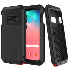 Charger l&#39;image dans la galerie, Galaxy S10e Metal Case, Heavy Duty Military Grade Rugged Armor Cover [Black] (Color in image: Black)
