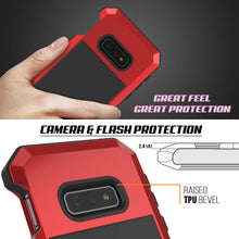 Charger l&#39;image dans la galerie, Galaxy S10e Metal Case, Heavy Duty Military Grade Rugged Armor Cover [Red] (Color in image: Black)
