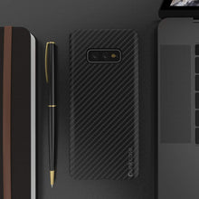 Load image into Gallery viewer, Galaxy S20 Ultra Plus Case, Punkcase CarbonShield, Heavy Duty &amp; Ultra Thin 2 Piece Dual Layer PU Leather Jet Black Cover (Carbon Fiber Style) 
