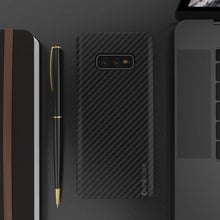 Load image into Gallery viewer, Galaxy S10e Plus Case, Punkcase CarbonShield, Heavy Duty &amp; Ultra Thin 2 Piece Dual Layer PU Leather Jet Black Cover 
