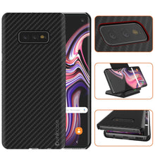 Load image into Gallery viewer, Galaxy S20 Ultra Plus Case, Punkcase CarbonShield, Heavy Duty &amp; Ultra Thin 2 Piece Dual Layer PU Leather Jet Black Cover (Carbon Fiber Style) 
