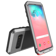 Charger l&#39;image dans la galerie, Galaxy S10 Metal Case, Heavy Duty Military Grade Rugged Armor Cover [Silver] 
