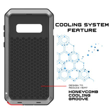 Charger l&#39;image dans la galerie, Galaxy S10 Metal Case, Heavy Duty Military Grade Rugged Armor Cover [Silver] (Color in image: Red)
